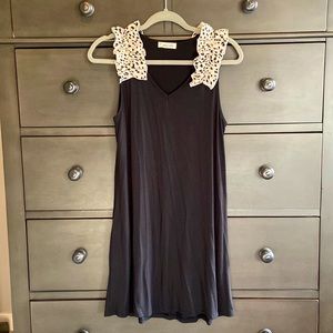 Black Dress with animal print ruffles